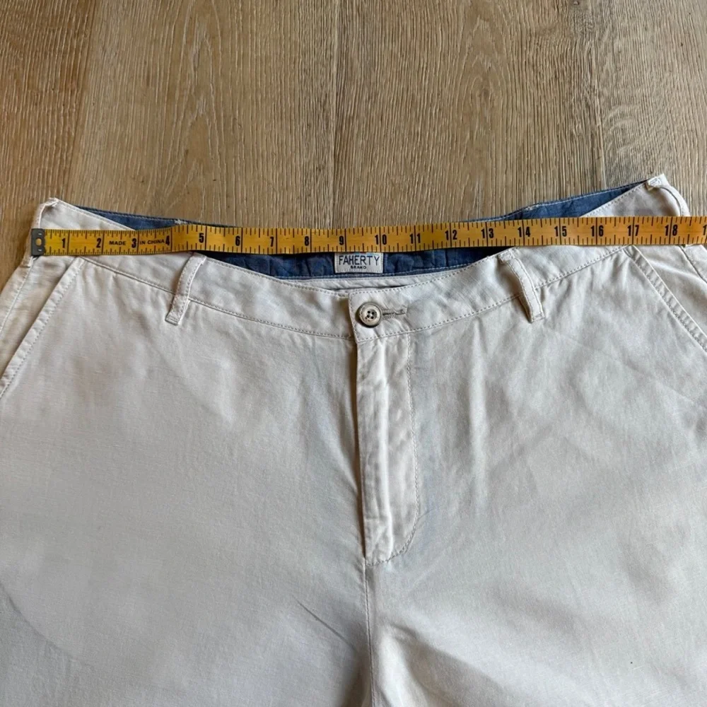 Faherty Mens Linen Blend shorts sz36 mint cond price firm!
